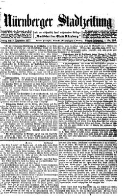 Nürnberger Stadtzeitung (Nürnberger Abendzeitung) Montag 3. Dezember 1877