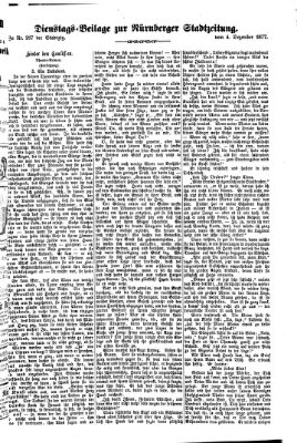 Nürnberger Stadtzeitung (Nürnberger Abendzeitung) Dienstag 4. Dezember 1877