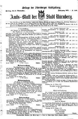 Nürnberger Stadtzeitung (Nürnberger Abendzeitung) Freitag 2. November 1877