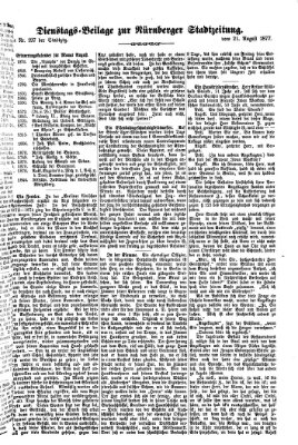 Nürnberger Stadtzeitung (Nürnberger Abendzeitung) Dienstag 21. August 1877