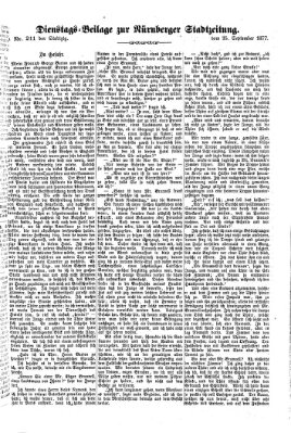 Nürnberger Stadtzeitung (Nürnberger Abendzeitung) Dienstag 25. September 1877