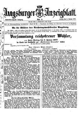 Augsburger Anzeigeblatt Freitag 5. Januar 1877