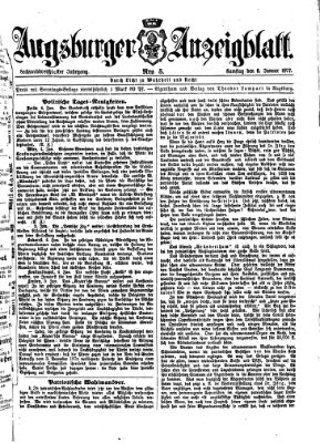 Augsburger Anzeigeblatt Samstag 6. Januar 1877