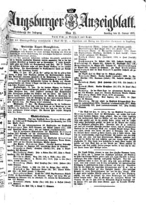 Augsburger Anzeigeblatt Samstag 13. Januar 1877