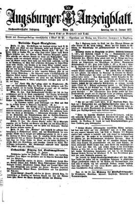 Augsburger Anzeigeblatt Sonntag 14. Januar 1877