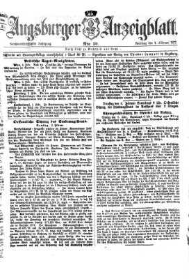 Augsburger Anzeigeblatt Sonntag 4. Februar 1877