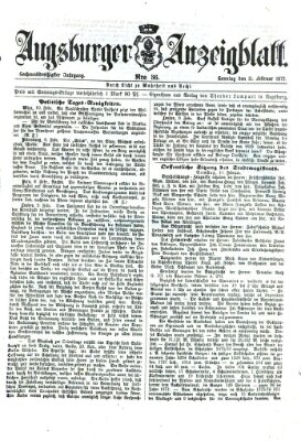 Augsburger Anzeigeblatt Sonntag 11. Februar 1877