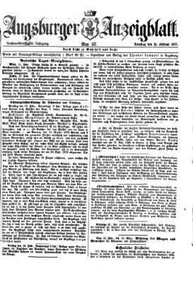 Augsburger Anzeigeblatt Dienstag 13. Februar 1877