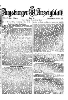 Augsburger Anzeigeblatt Donnerstag 15. März 1877