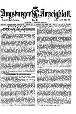 Augsburger Anzeigeblatt Samstag 24. März 1877