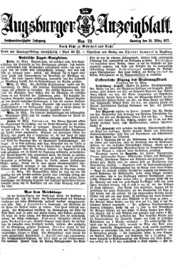 Augsburger Anzeigeblatt Sonntag 25. März 1877