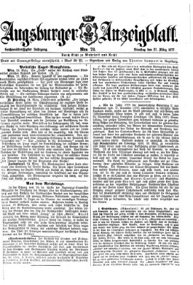 Augsburger Anzeigeblatt Dienstag 27. März 1877