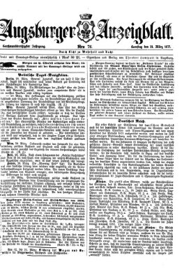 Augsburger Anzeigeblatt Samstag 31. März 1877