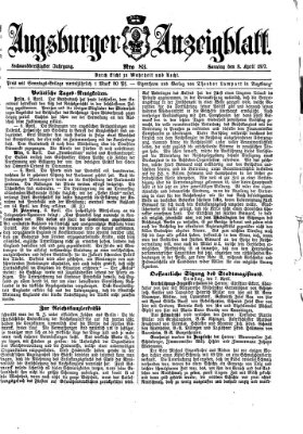 Augsburger Anzeigeblatt Sonntag 8. April 1877