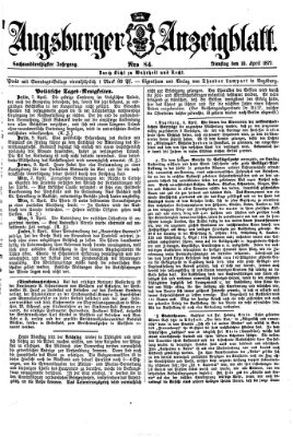 Augsburger Anzeigeblatt Dienstag 10. April 1877