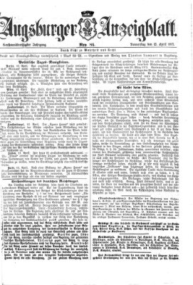 Augsburger Anzeigeblatt Donnerstag 12. April 1877