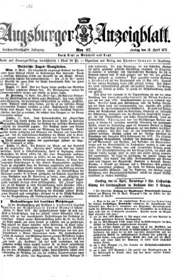 Augsburger Anzeigeblatt Freitag 13. April 1877