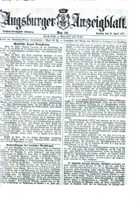 Augsburger Anzeigeblatt Samstag 21. April 1877