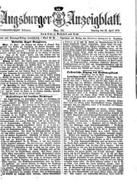 Augsburger Anzeigeblatt Sonntag 22. April 1877