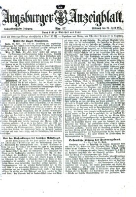 Augsburger Anzeigeblatt Mittwoch 25. April 1877