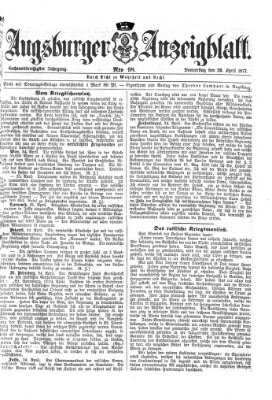 Augsburger Anzeigeblatt Donnerstag 26. April 1877