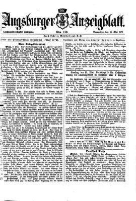 Augsburger Anzeigeblatt Donnerstag 10. Mai 1877