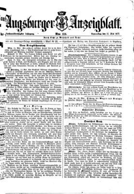Augsburger Anzeigeblatt Donnerstag 17. Mai 1877