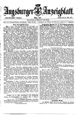 Augsburger Anzeigeblatt Freitag 15. Juni 1877