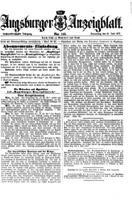 Augsburger Anzeigeblatt Donnerstag 21. Juni 1877