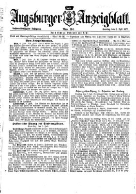 Augsburger Anzeigeblatt Sonntag 8. Juli 1877