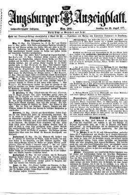 Augsburger Anzeigeblatt Samstag 25. August 1877