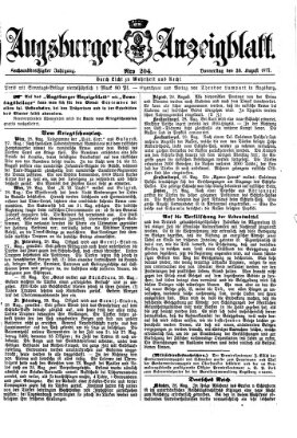 Augsburger Anzeigeblatt Donnerstag 30. August 1877