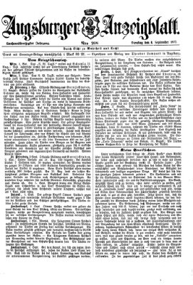 Augsburger Anzeigeblatt Dienstag 4. September 1877