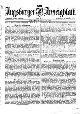 Augsburger Anzeigeblatt Samstag 8. September 1877