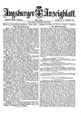 Augsburger Anzeigeblatt Dienstag 11. September 1877