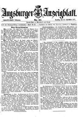 Augsburger Anzeigeblatt Samstag 15. September 1877