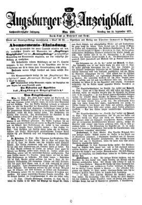 Augsburger Anzeigeblatt Dienstag 18. September 1877