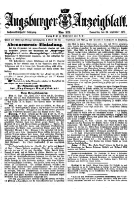 Augsburger Anzeigeblatt Donnerstag 20. September 1877