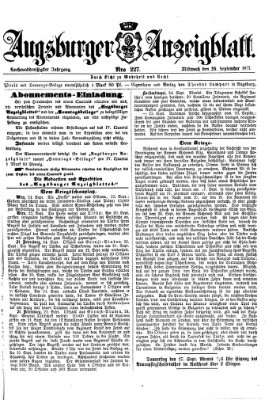 Augsburger Anzeigeblatt Mittwoch 26. September 1877