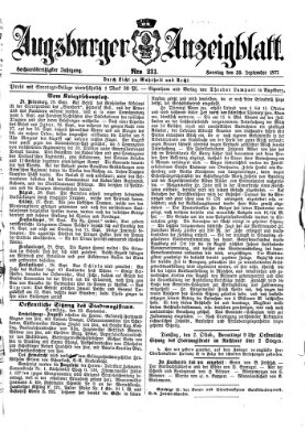 Augsburger Anzeigeblatt Sonntag 30. September 1877