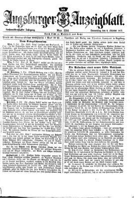 Augsburger Anzeigeblatt Donnerstag 4. Oktober 1877