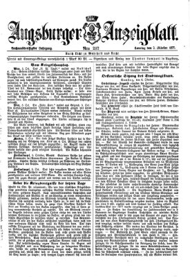 Augsburger Anzeigeblatt Sonntag 7. Oktober 1877