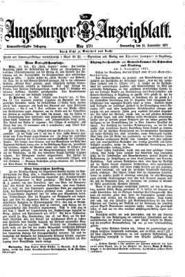 Augsburger Anzeigeblatt Donnerstag 15. November 1877