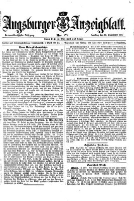 Augsburger Anzeigeblatt Samstag 17. November 1877