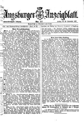 Augsburger Anzeigeblatt Freitag 23. November 1877