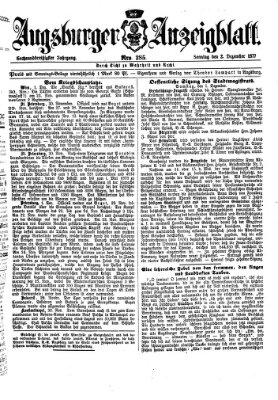 Augsburger Anzeigeblatt Sonntag 2. Dezember 1877