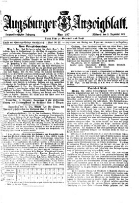 Augsburger Anzeigeblatt Mittwoch 5. Dezember 1877