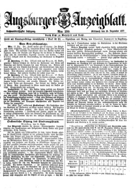 Augsburger Anzeigeblatt Mittwoch 19. Dezember 1877