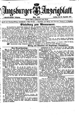 Augsburger Anzeigeblatt Samstag 22. Dezember 1877