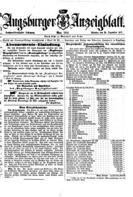 Augsburger Anzeigeblatt Montag 24. Dezember 1877